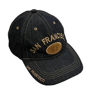 Lanza Gray Denim San Francisco Baseball Cap